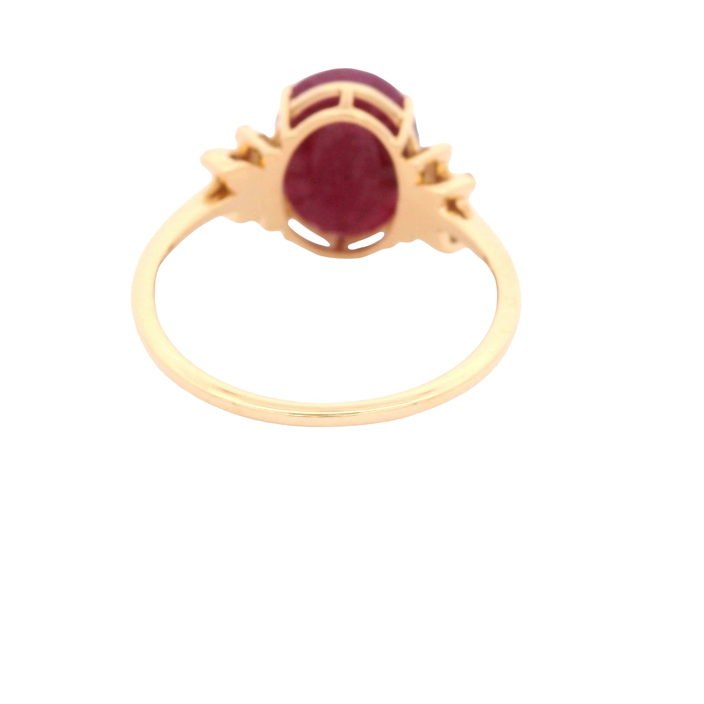 3.54 Ct Oval Ruby 14K Gold Ring