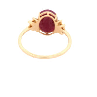 3.54 Ct Oval Ruby 14K Gold Ring