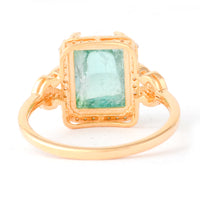 4.58 Ct Cushion Cabochon Cut Natural Tourmaline 14K Gold Ring