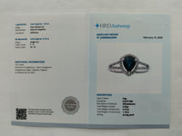 1.34 Ct Pear Mixed Cut Natural Sapphire 950 Platinum Ring