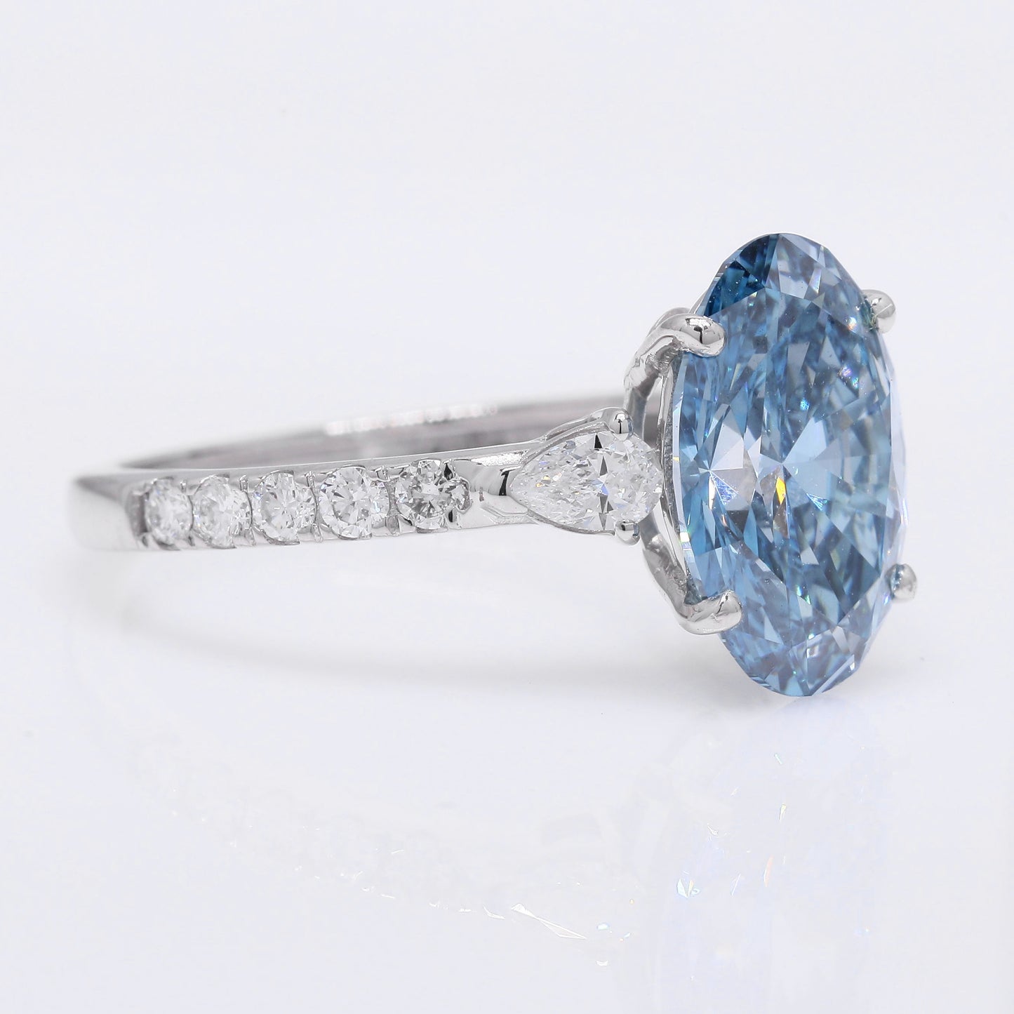 3.47 Ct Oval Brilliant Lab Grown Diamond 950 Platinum Ring