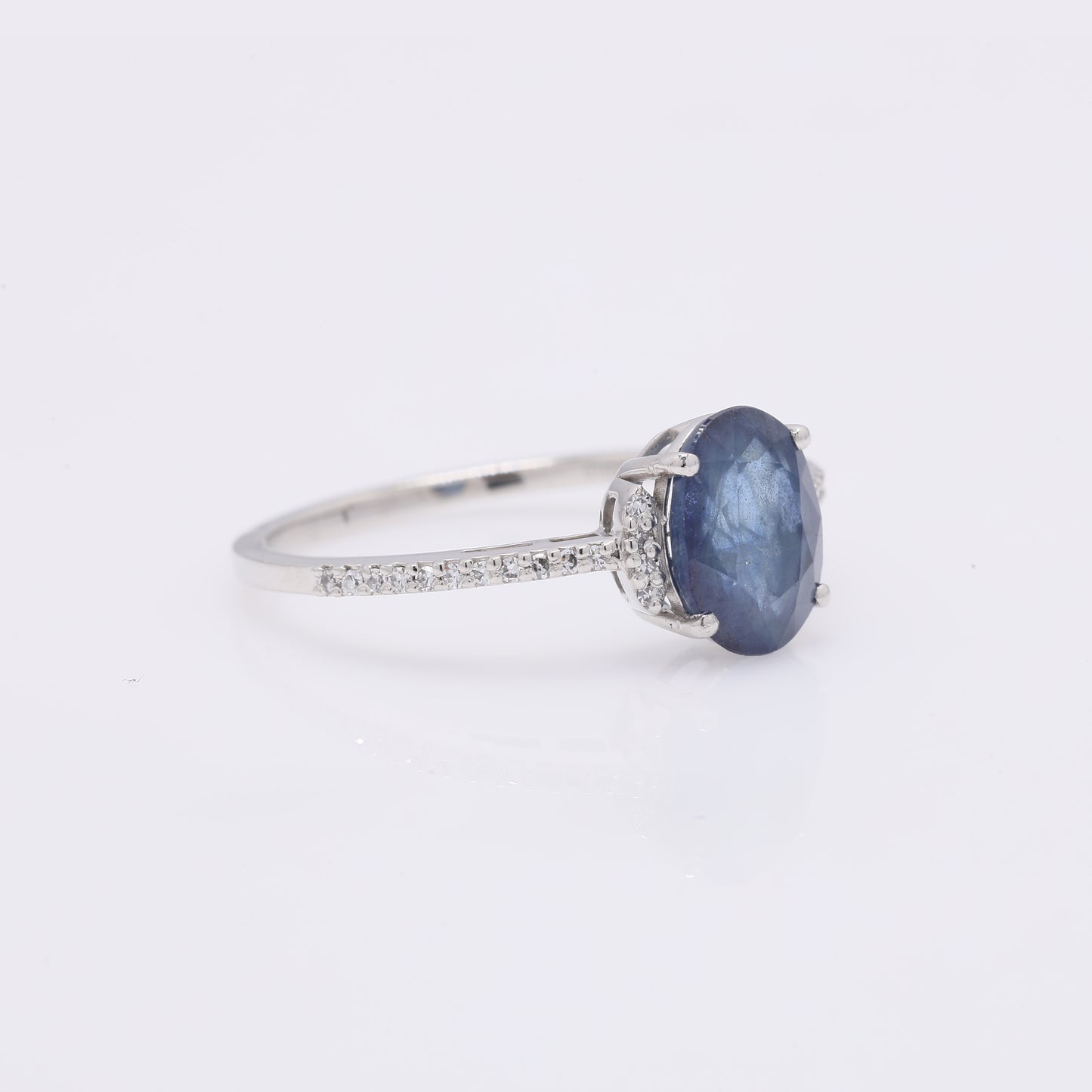 2.16 Ct Oval Mixed Cut Natural Sapphire 950 Platinum Ring