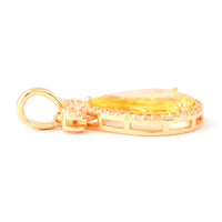 2.34 Ct Pear Mixed Cut Natural Yellow Sapphire 14K Gold Pendant
