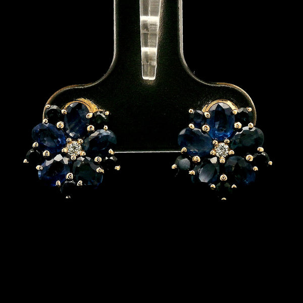 3.13 Ct Oval Sapphire 14K Gold Earrings