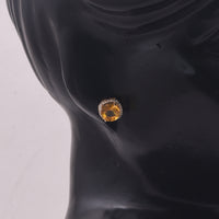 2.02 Ct Round Mixed Cut Natural Fire Opal 14K Gold Earrings