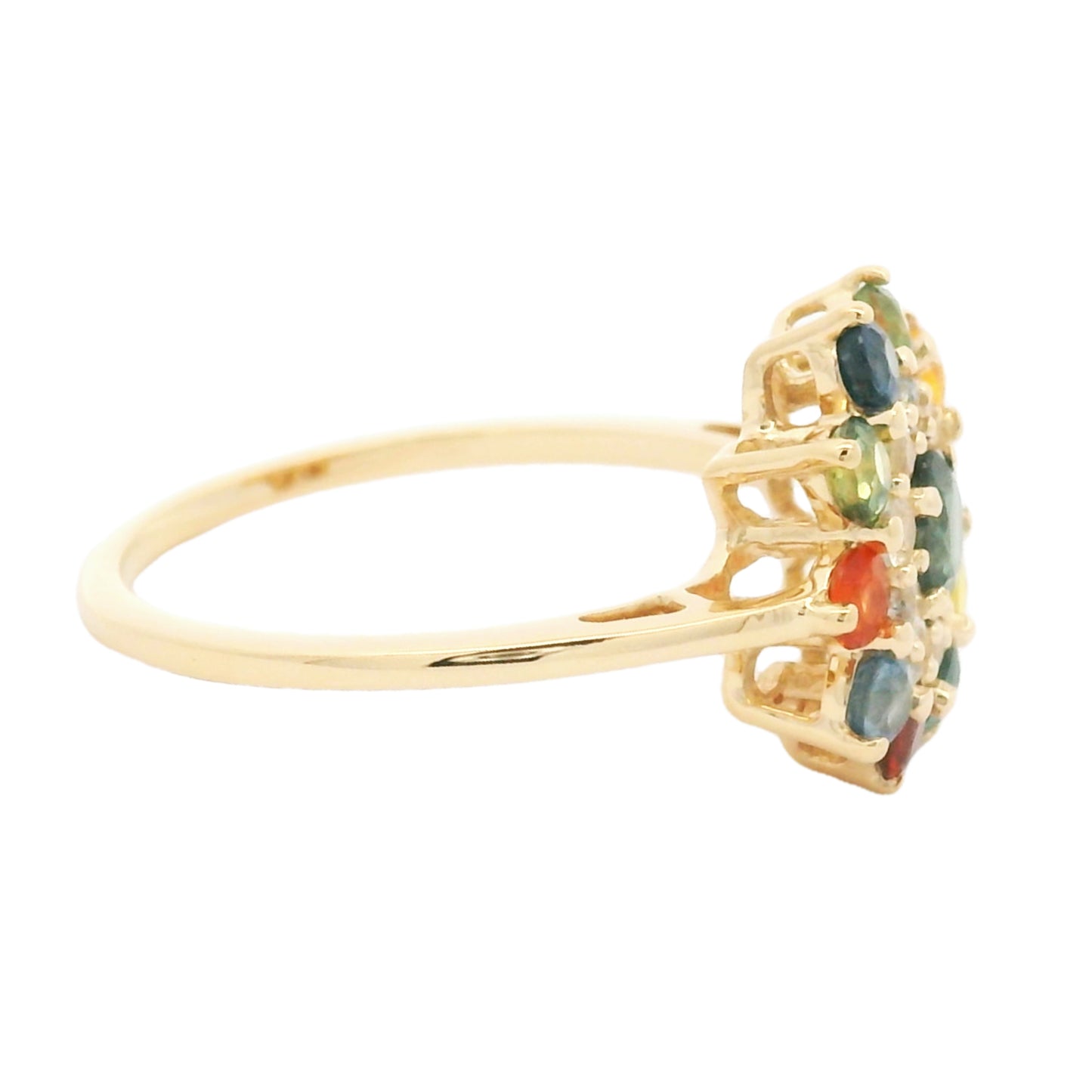 1.60 Ct Round Multi Sapphire 14K Gold Ring