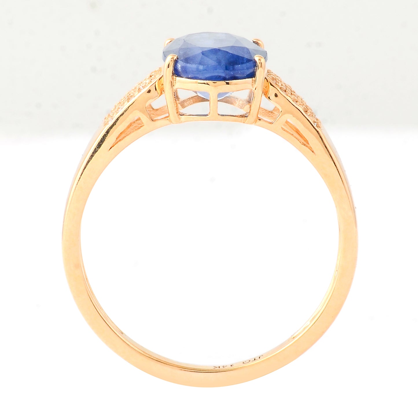 2.69 Ct Oval Mixed Cut Natural Sapphire 14K Gold Ring