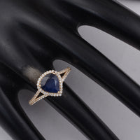 2.10 Ct Heart Blue Sapphire 9K Gold Ring