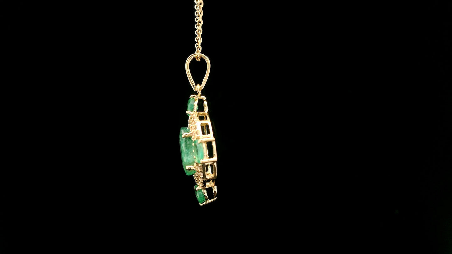 1.64 Ct Oval Emerald 14K Gold Pendant