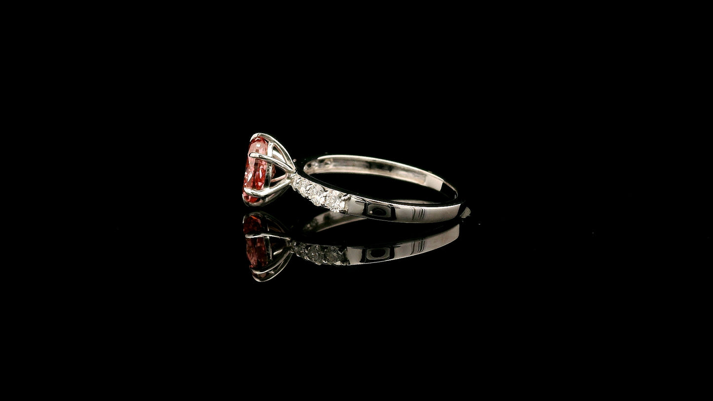 1.32 Carats Pink Lab Grown Diamond 14K Gold Ring