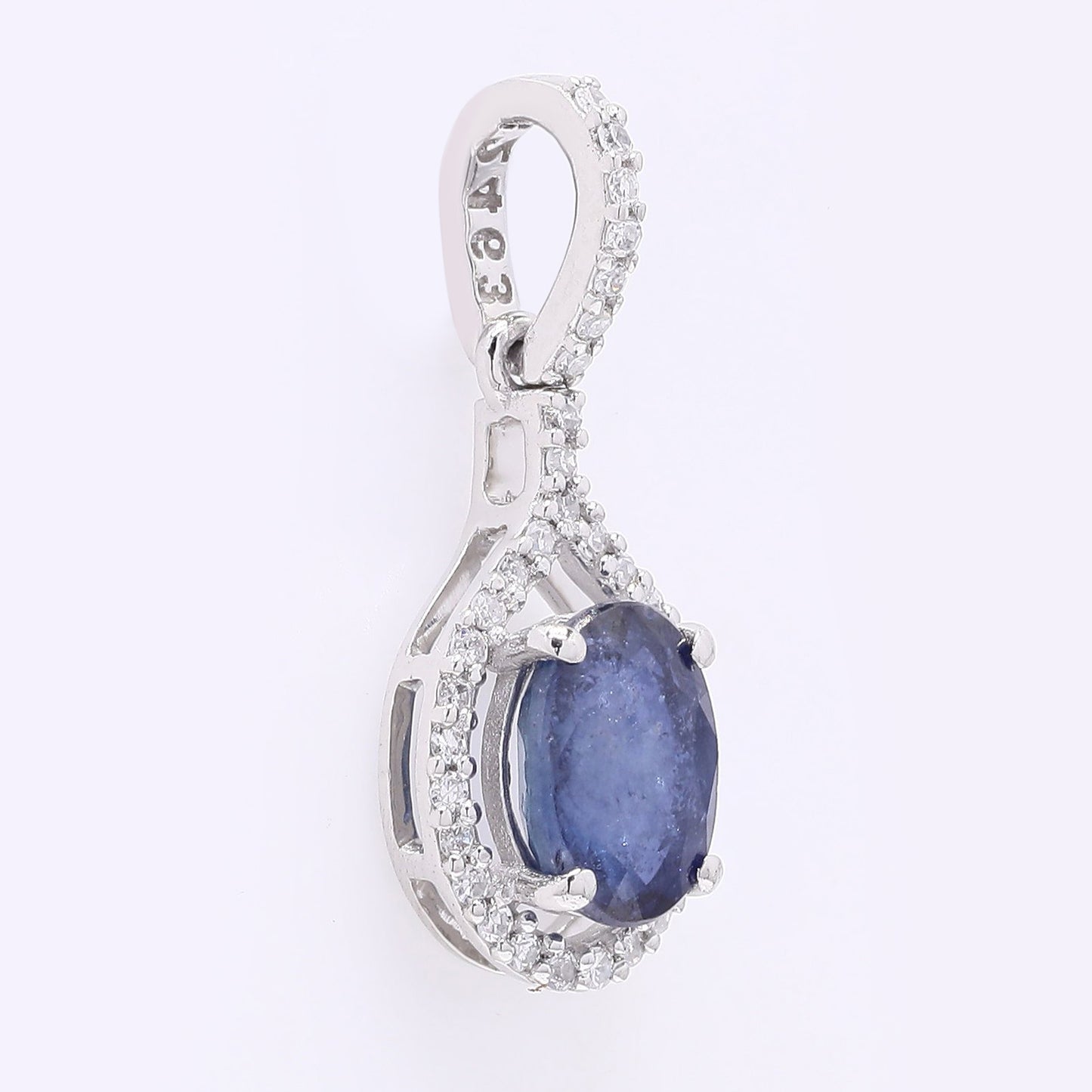 1.31 Ct Oval Mixed Cut Natural Sapphire 950 Platinum Pendant
