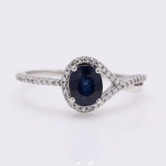 1.36 Ct Oval Mixed Cut Natural Sapphire 950 Platinum Ring