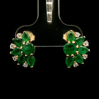 2.54 Ct Round Emerald 14K Gold Earrings