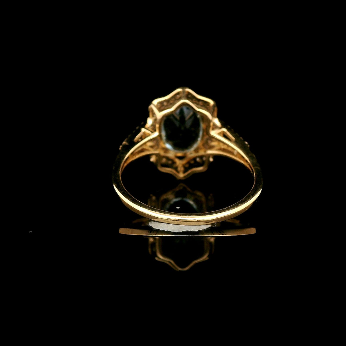 1.83 Ct Oval Mixed Cut Natural Aquamarine 14K Gold Ring