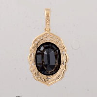 3.76 Ct Cushion Sapphire 9K Gold Pendant