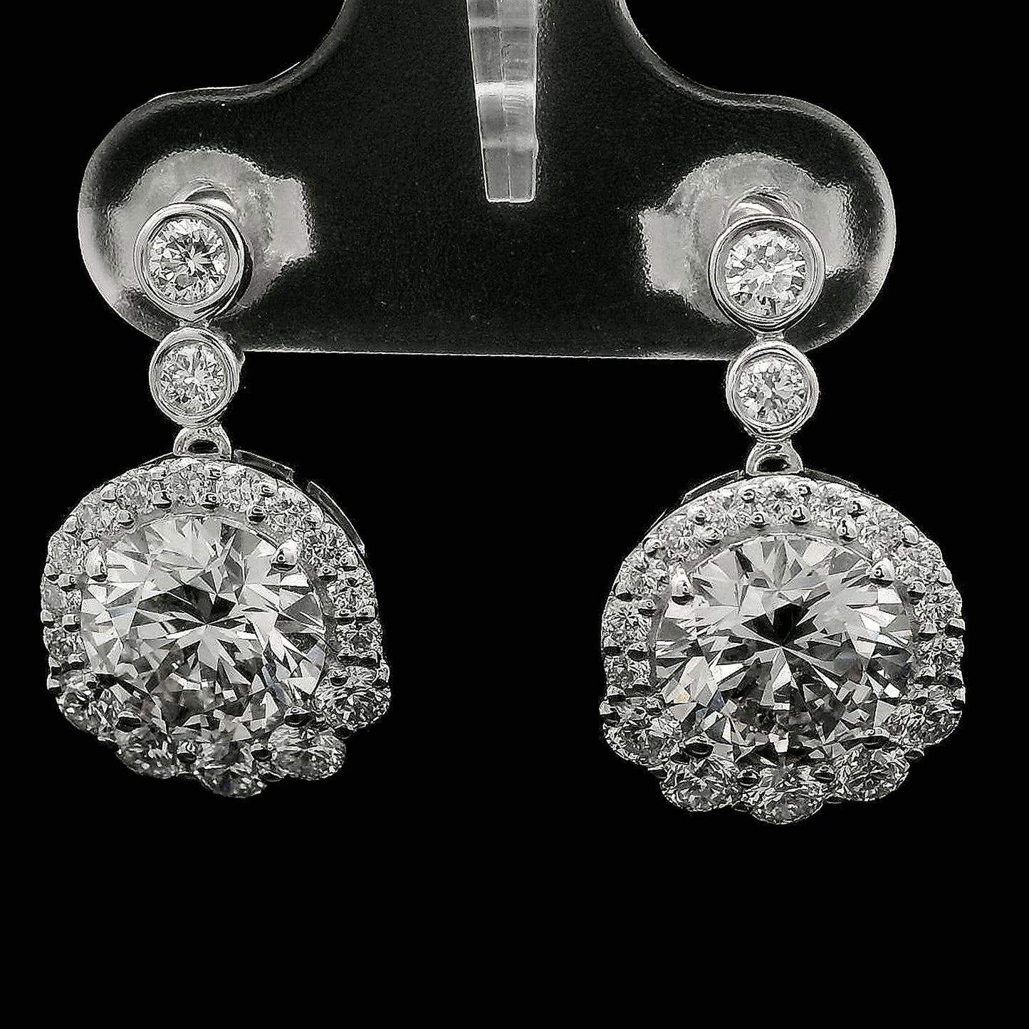 4.21 Carats Lab Grown Diamond 14K Gold Earrings