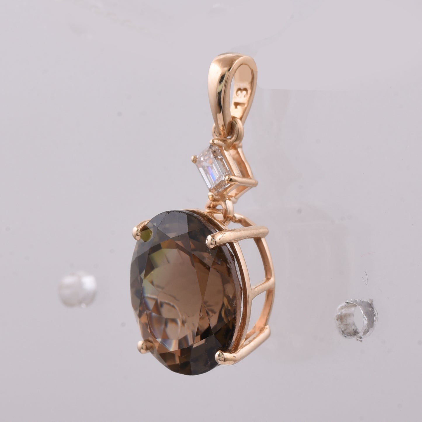 3.87 Ct Oval Natural Tourmaline 14K Gold Pendant