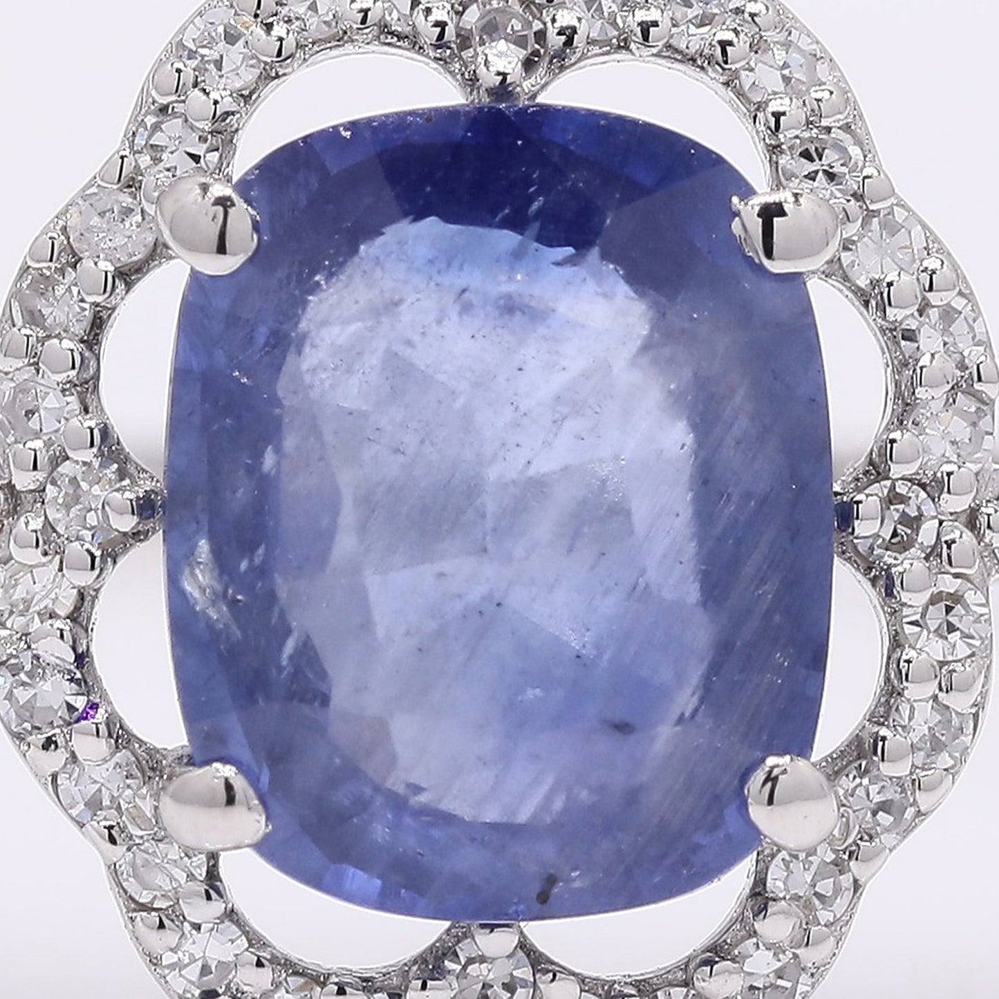 1.92 Ct Cushion Mixed Cut Natural Sapphire 950 Platinum Ring