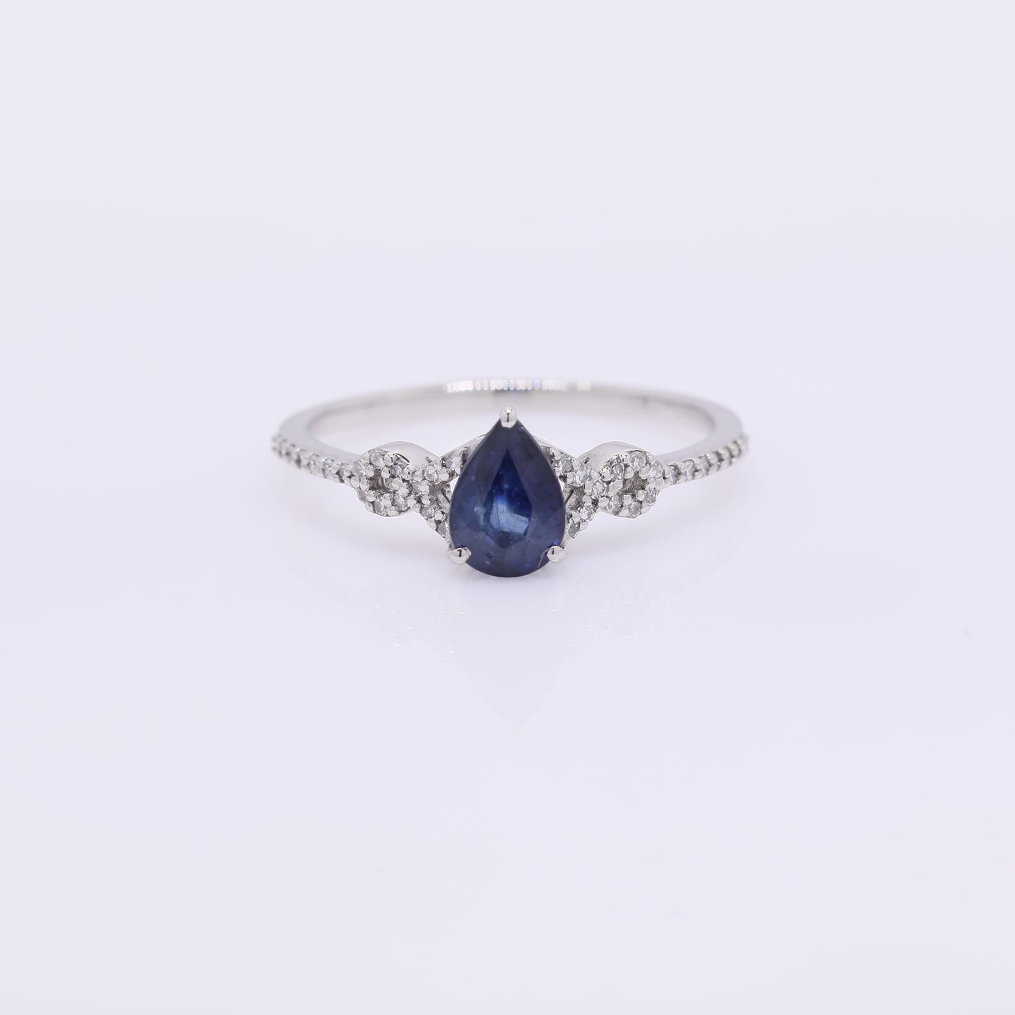 1.15 Ct Pear Mixed Cut Natural Sapphire 950 Platinum Ring