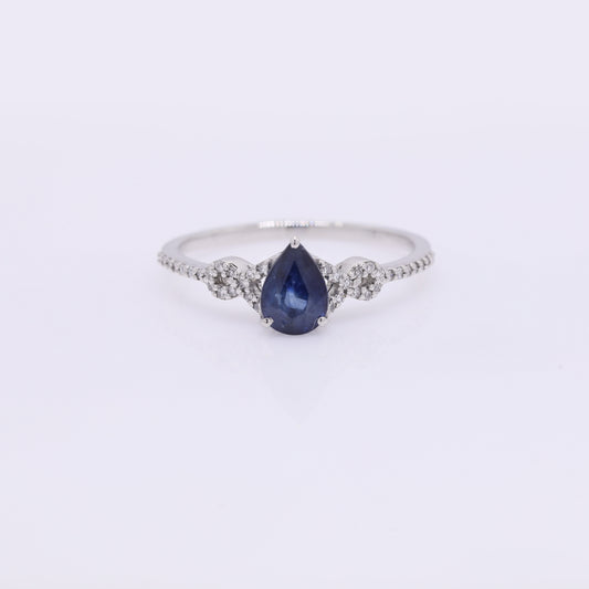 1.15 Ct Pear Mixed Cut Natural Sapphire 950 Platinum Ring