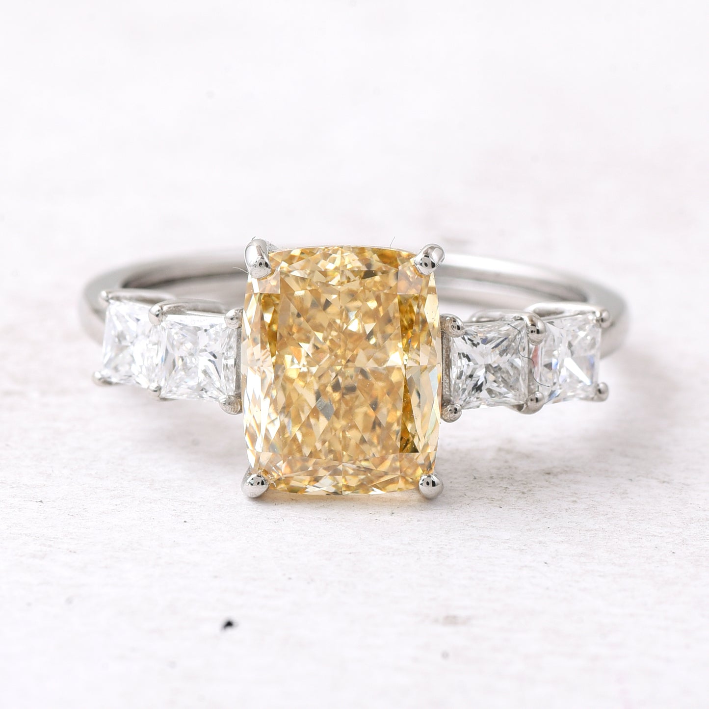 3.57 Ct Cushion Lab Grown Diamond 950 Platinum Ring