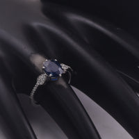 1.98 Ct Oval Mixed Cut Natural Sapphire 950 Platinum Ring
