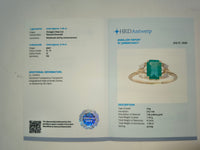1.49 Ct Octagon Step Cut Natural Emerald 14K Gold Ring