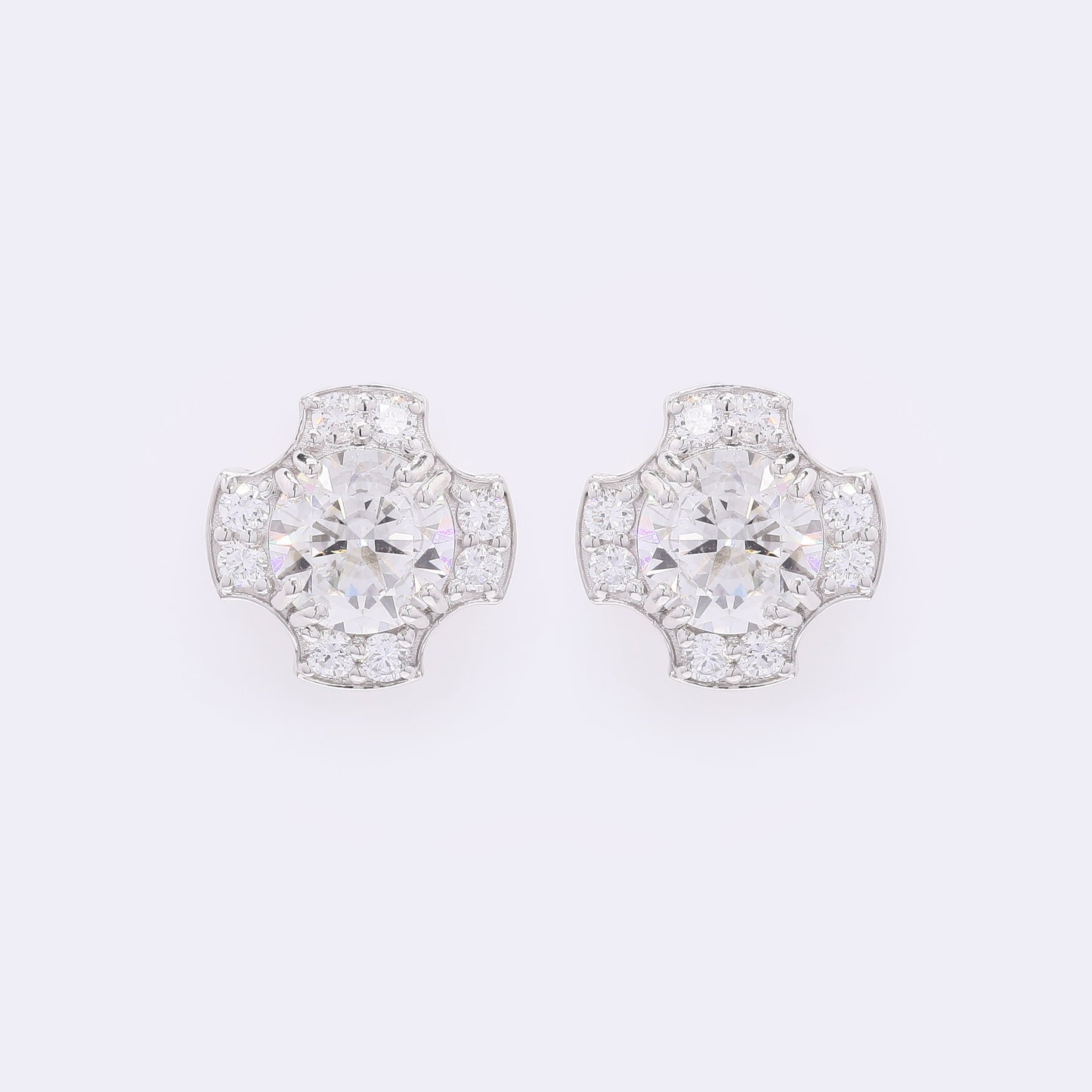 3.70 Carats Lab Grown Diamond 14K Gold Earrings