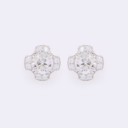 3.70 Carats Lab Grown Diamond 14K Gold Earrings