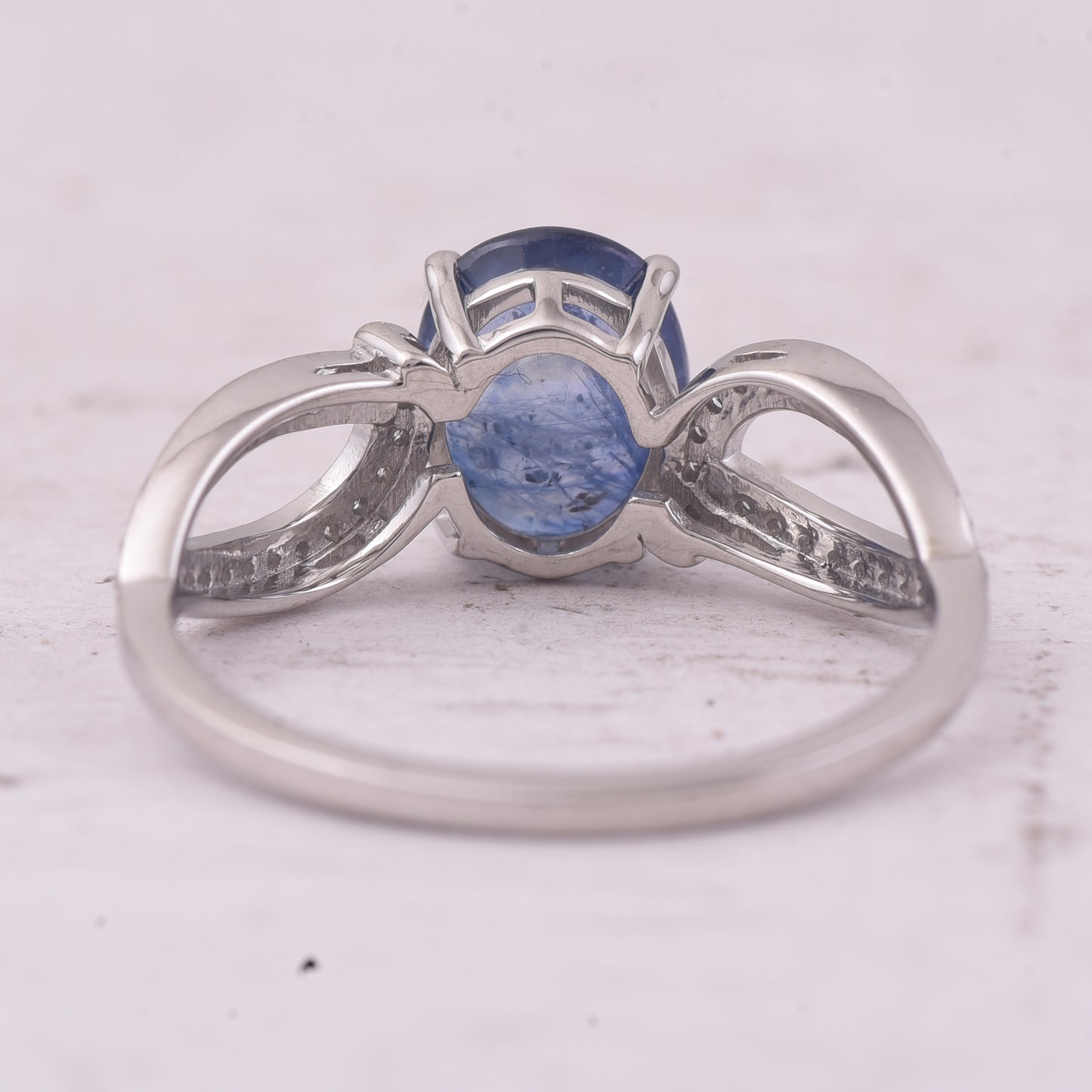 2.00 Ct Oval Mixed Cut Natural Sapphire 950 Platinum Ring