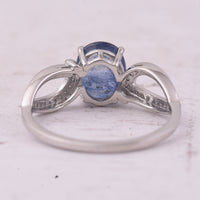2.00 Ct Oval Mixed Cut Natural Sapphire 950 Platinum Ring
