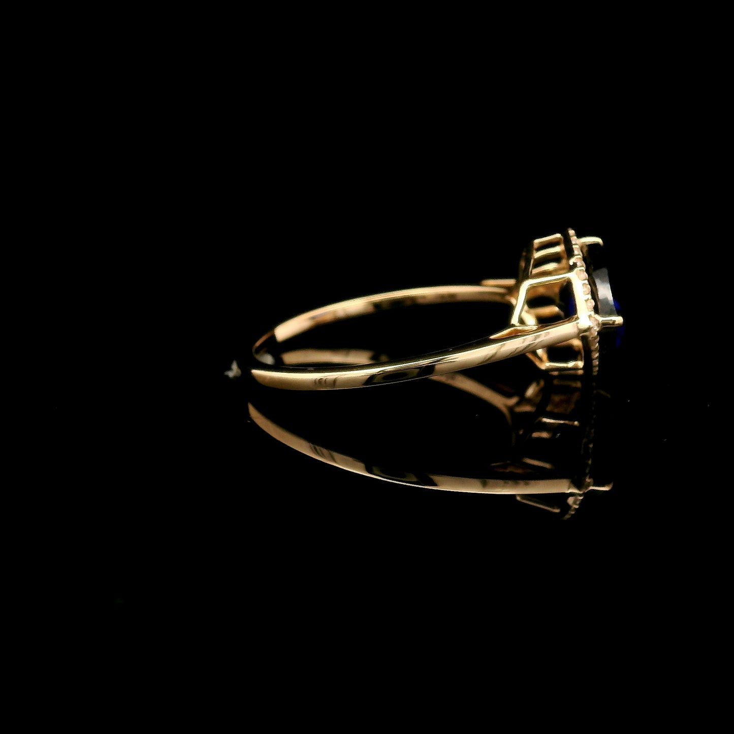 2.25 Ct Pear Mixed Cut Lab Grown Sapphire 14K Gold Ring