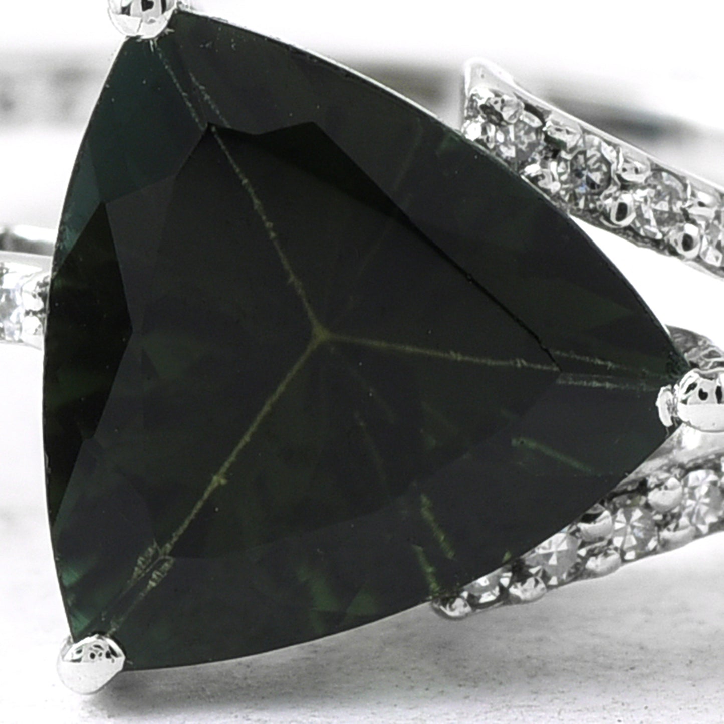 1.75 Ct Trillion Tourmaline 950 Platinum Ring