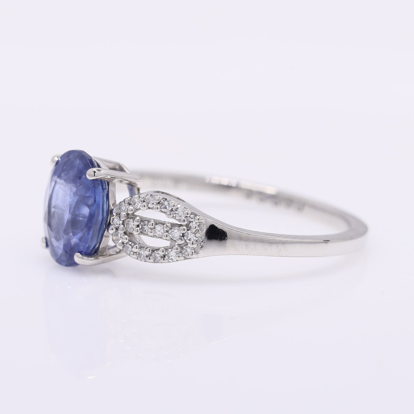 1.85 Ct Oval Mixed Cut Natural Sapphire 950 Platinum Ring