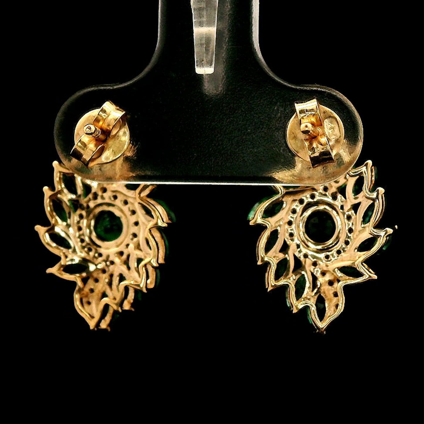 2.25 Ct Round Emerald 14K Gold Earrings