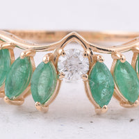 1.15 Ct Marquise Natural Emerald 14K Gold Ring