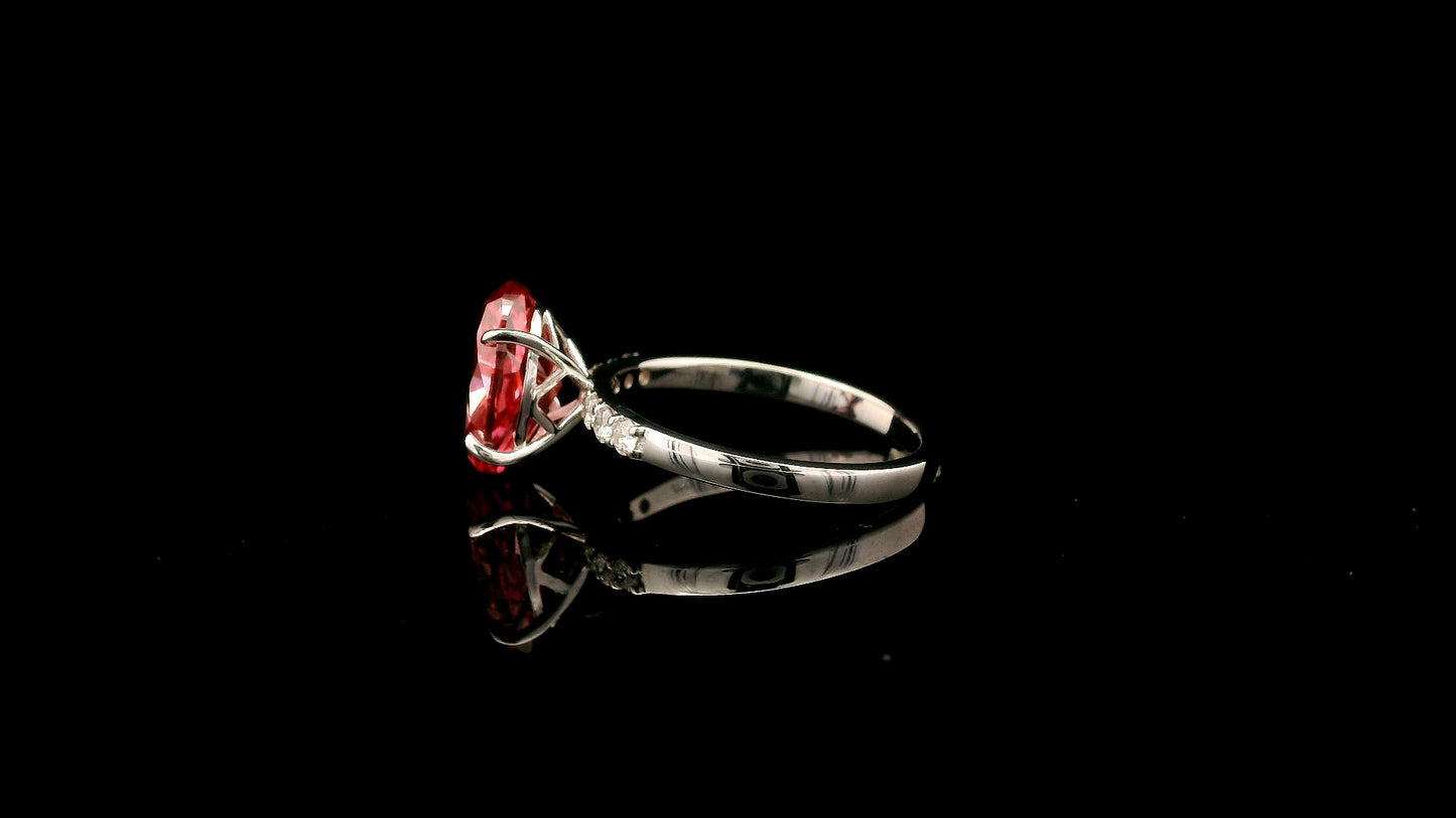 3.17 Carats Pink Lab Grown Diamond 14K Gold Ring