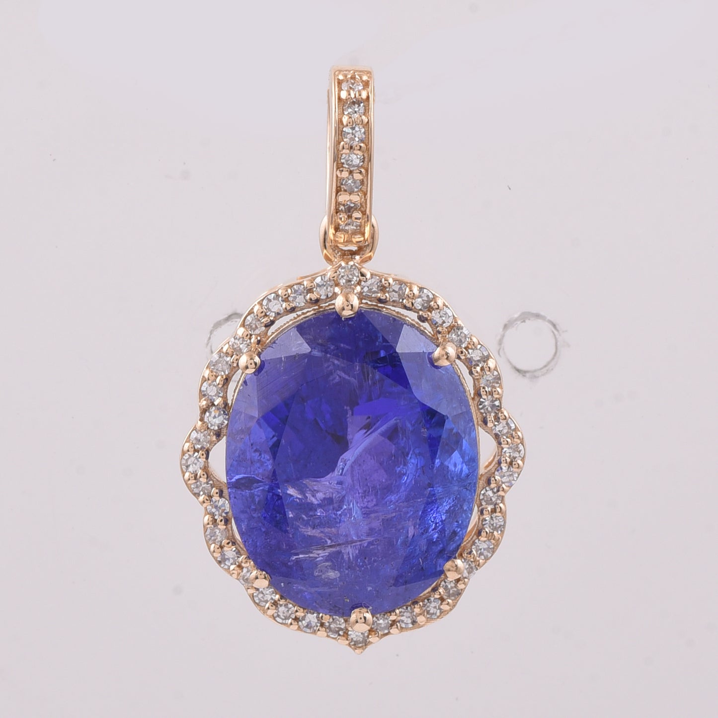 6.28 Ct Oval Natural Tanzanite 14K Gold Pendant