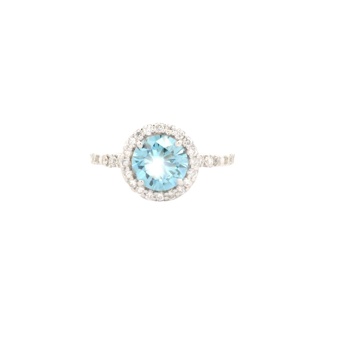 1.81 Carats Blue Lab Grown Diamond 14K Gold Ring