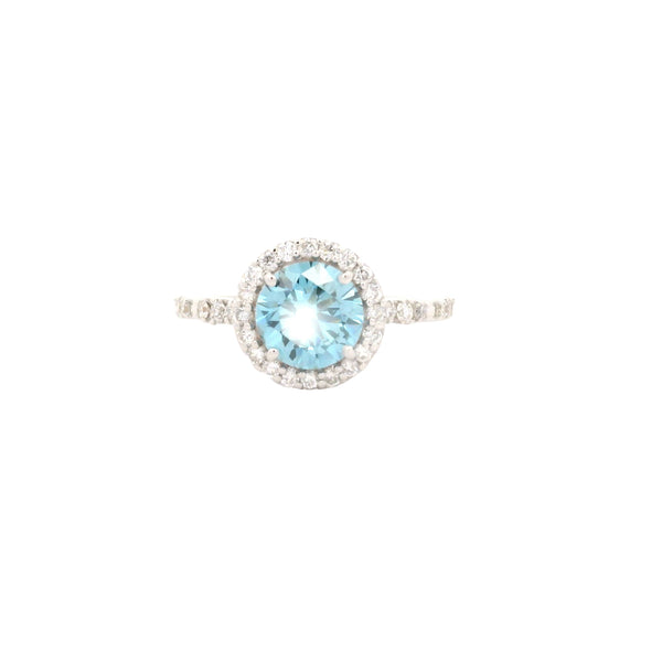1.81 Carats Blue Lab Grown Diamond 14K Gold Ring