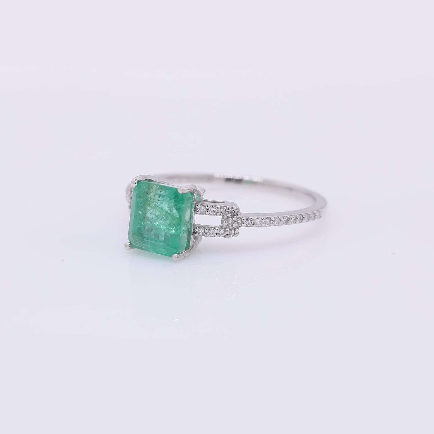 1.86 Ct Octagon Step Cut Natural Emerald 950 Platinum Ring