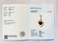 1.21 Ct Oval Natural Sapphire 14K Gold Pendant
