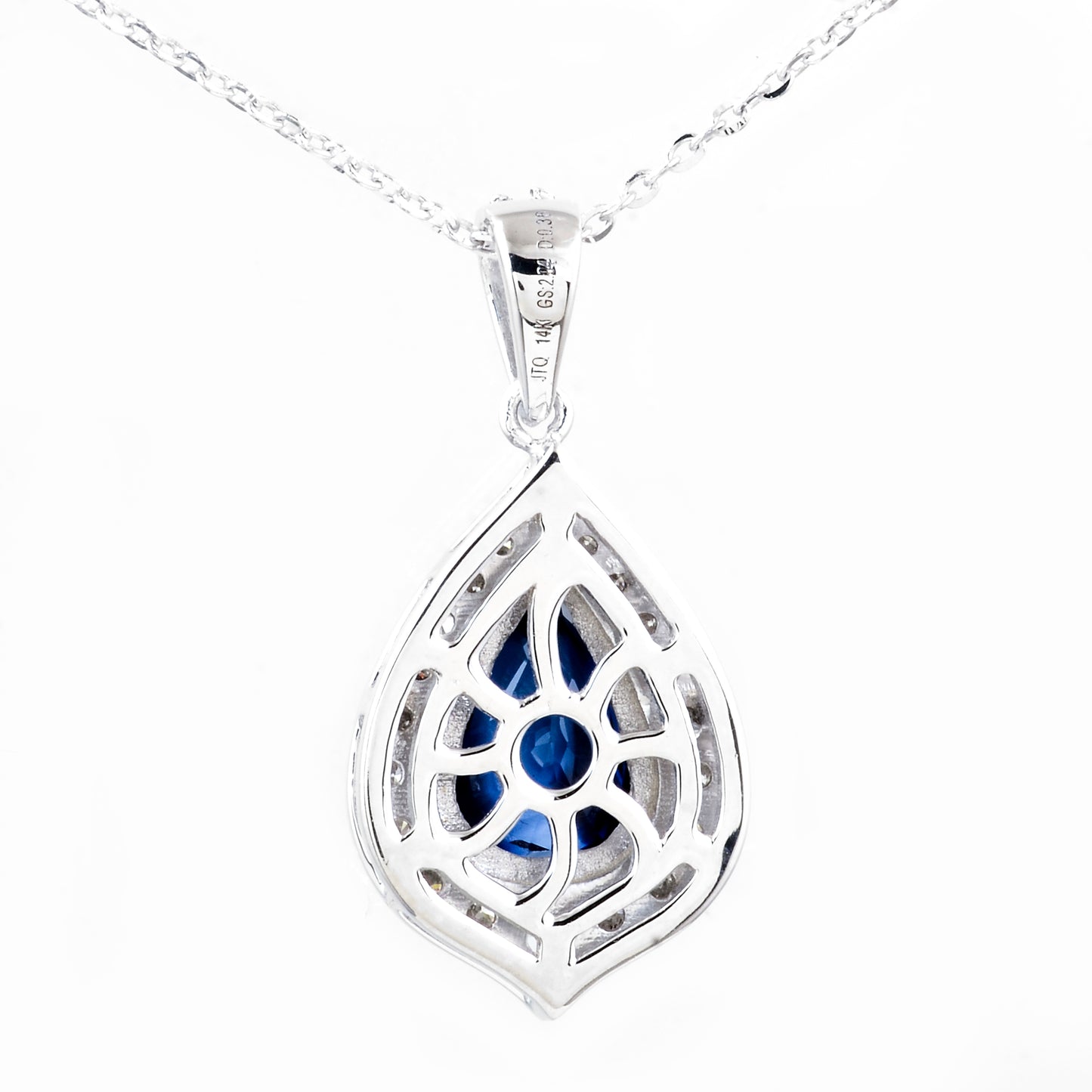 2.35 Ct Oval Mixed Cut Natural Corundum Sapphire 14K Gold Pendant
