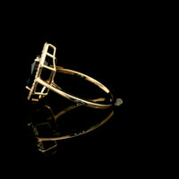4.92 Ct Oval Mixed Cut Lab Grown Sapphire 14K Gold Ring