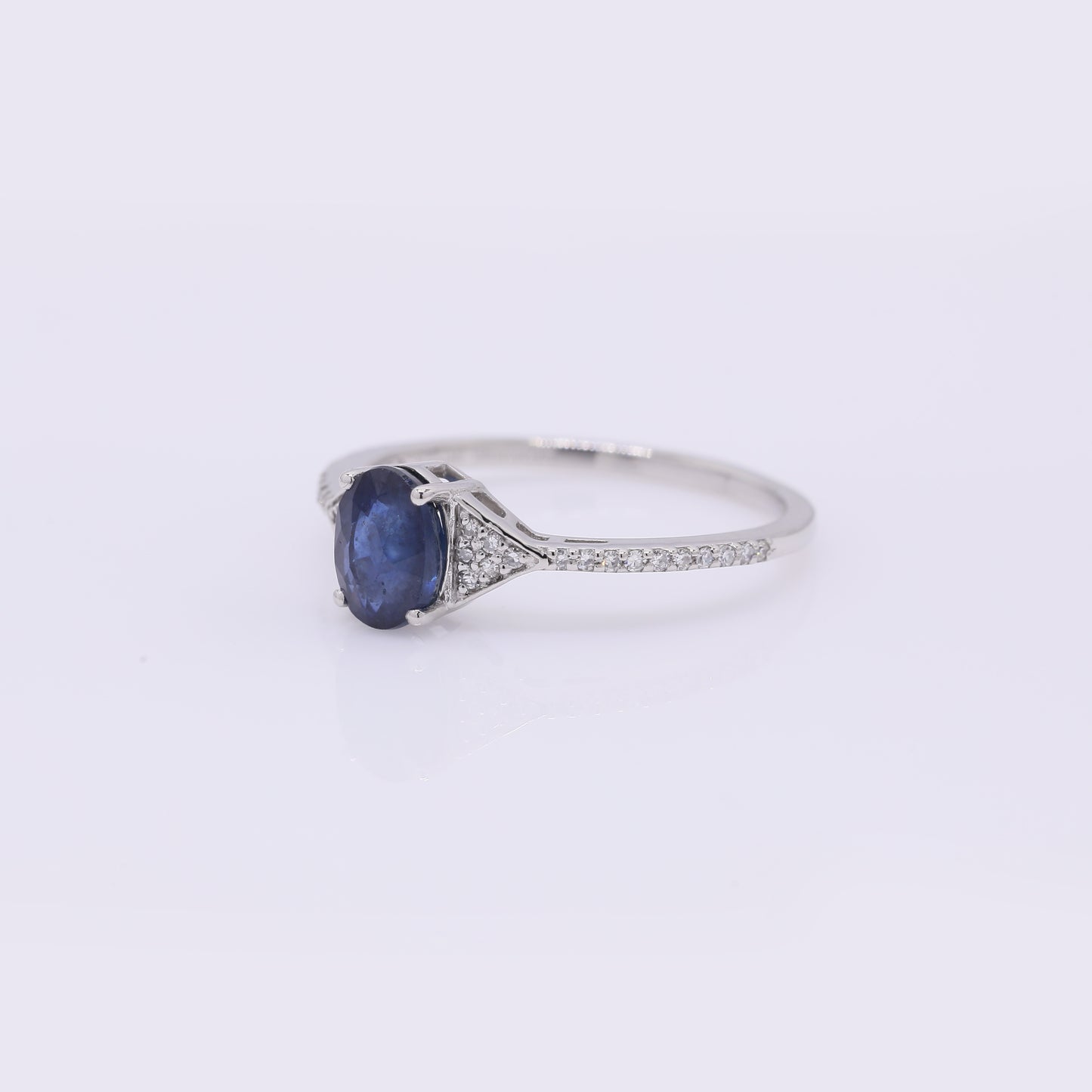 1.32 Ct Oval Mixed Cut Natural Sapphire 950 Platinum Ring