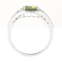2.40 Ct Oval Mixed Cut Natural Green Sapphire 950 Platinum Ring