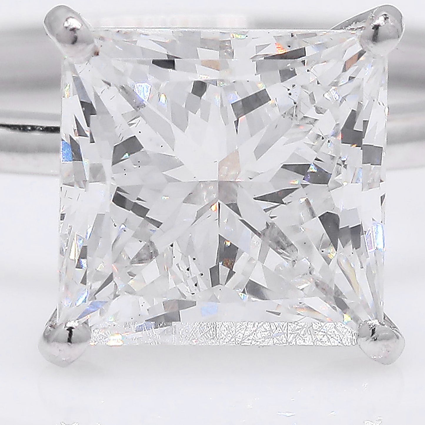 2.70 Ct Princess Cut Lab Grown Diamond 950 Platinum Ring