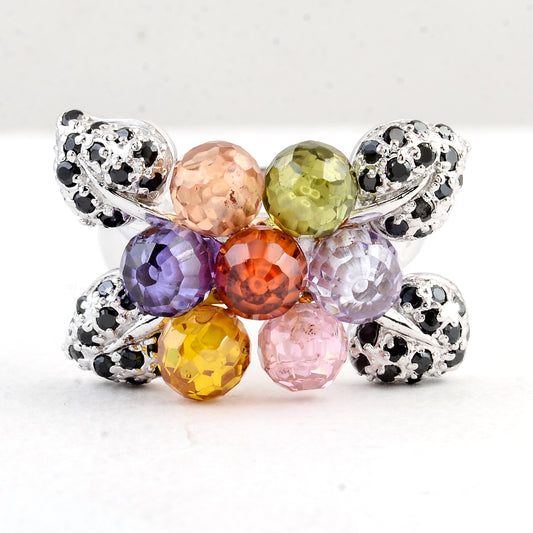 24.34 Ct Cubic Zirconia 925 Sterling Silver Ring
