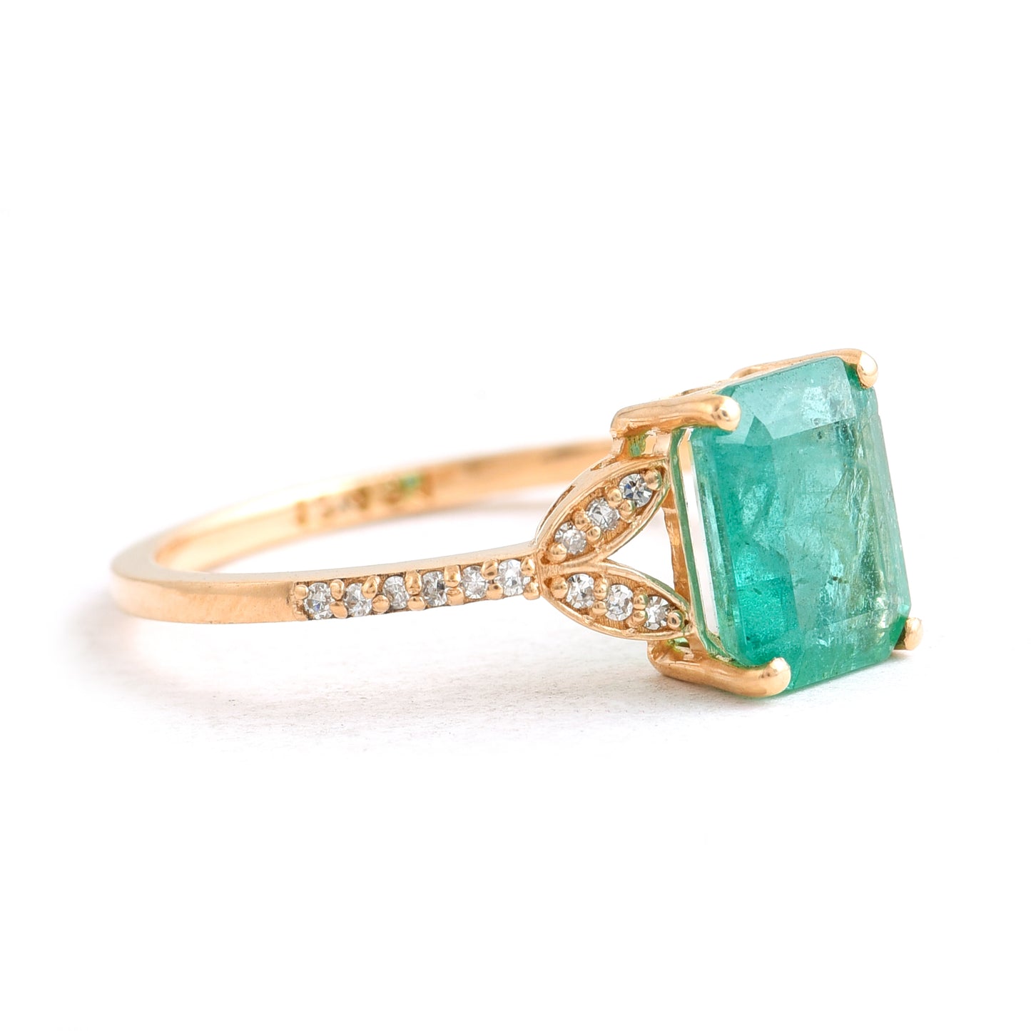 1.65 Ct Octagon Emerald 14K Gold Ring