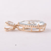 3.30 Ct Pear Aquamarine 9K Gold Pendant
